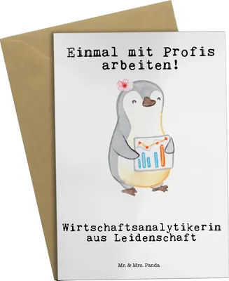 Produktbild von Mr. & Mrs. Panda Glückwunschkarte Wirtschaftsanalytikerin Leidenschaft - Weiß - Geschenk, weihnachtskarten, dankeskarten, hochzeitskarten, einladungskarten, Grußkarte