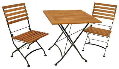 Produktbild von Garnitur 3-teilig 75 x 87 x 189 cm Eukalyptus Flachstahl Schwarz