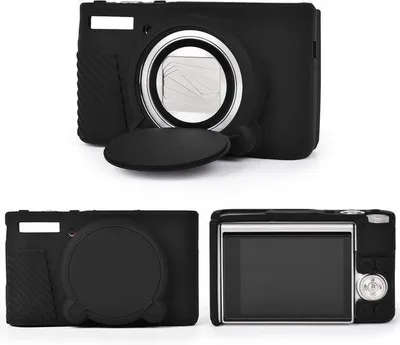 Obrázek produktu pro Silikonová ochranná fólie pro fotoaparáty Canon SX740, odolná proti poškrábání, odnímatelná, černá.