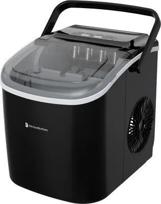 Produktbild von KitchenBrothers - 1.2L - Eiswürfelmaschine - 12kg/24 Std. - Eiswürfelbereiter - Eisschaufel - Tragbar – Selbstreinigungsfunktion - Schwarz
