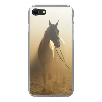 Produktbild von MuchoWow® Handyhülle Schutzhülle Hülle für iPhone SE 2022 Pferd - Licht - Sand Silikon Softcase Handy Hülle - Schutzhülle
