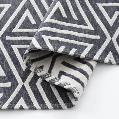 Teppich 120x180 cm, grau, weich, waschbar, geometrisches Design