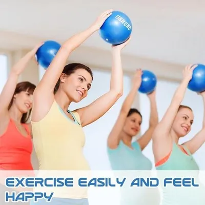 Image de Ballon de Pilates (25 cm) – Petit ballon de yoga souple avec paille gonflable, idéal pour le fitness à domicile, le yoga et les exercices d'équilibre