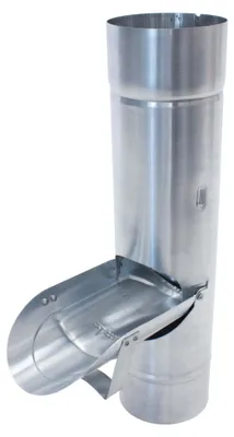 Produktbild von ZAMBELLI Regenrohrklappe, Regenwasserklappe ohne Sieb 100mm Silber Regenwasser Fallrohr Klappe, einfache Montage, korrosionsbeständig, aus Titanzink