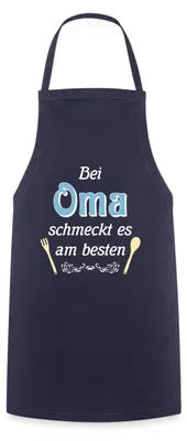 Produktbild von Spreadshirt Bei Oma Schmeckt Es Am Besten Spruch Kochschürze, One size, Navy