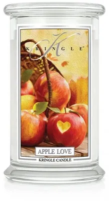 Immagine prodotto di Candela profumata Kringle Candle, fragranza "Apple Love", grande, con due stoppini (624 g)