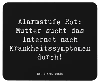 Produktbild von Mr. & Mrs. Panda Mauspad Spruch Mutter Alarmstufe Rot - Schwarz - Geschenk, besorgte, pc, Gesundheitsmanagement, computer, humorvolle Sprüche, Mutterliebe, Mousepad