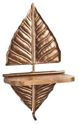 Produktbild von Kobolo Wandregal Hängeregal Blatt ELENA mit Ablage Regal zum Hängen Metallregal Bücherregal Dekoregal Hängeregal Wandboard Schweberegal Regal Ablage