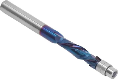 Imagen del producto de Broca de corte biselado con rodamiento, vástago de 1/4 de pulgada, fresa helicoidal de carburo para carpintería y mecanizado de madera