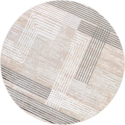 Obrázek produktu pro Tapiso Koberec CRYSTAL Round Grey Obývací pokoj Ložnice 200 x 200 cm