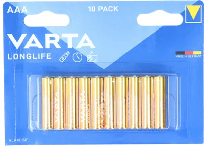 Produktbild von Varta Longlife AAA (LR03) Batterien  10er-Pack | 1,5V Alkaline