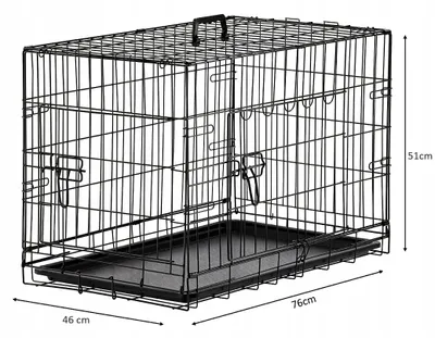 Produktbild von Zusammenklappbarer Transportkäfig für Hunde, 76 × 45 × 51,5 cm