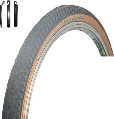 Produktbild von 1 x maxxi4you HY 156 Fahrradreifen in Schwarz/Braun 47-559 (26 x 1,75) inkl. maxxi4you Reifenheber