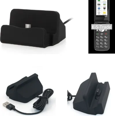 Produktbild von K-S-Trade Docking-Station kompatibel mit Emporia TOUCHsmart Ladestation Dock Ladegerät Docking Station Tischständer Ständer inkl. USB Typ C Kabel