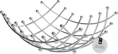 Gitter Obstschale chrom 31x31x14cm Gemüsekorb Obstkorb Dekoschale Korb Schale Deko