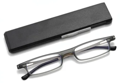 Zdjęcie produktu dla Okulary do czytania, składane, ultracienkie, szare, +1,75 dioptrii, do codziennego użytku