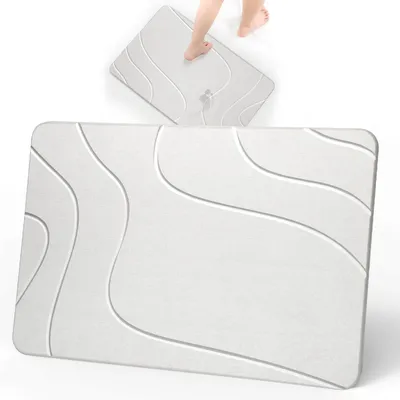 Immagine prodotto di Omgoods - Tappetino da bagno in diatomee, 60 x 39 cm - Asciugatura rapida e antiscivolo