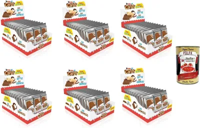 Produktbild von 6x Kinder Cards Waffel mit scholokade schoko riegel 30 Stück kekse waffel 768 g + Italian Gourmet polpa 400g