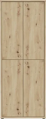 Produktbild von Forte ALICE SPRINGS Schuhschrank 70 80, moderner Flurschrank mit 4 Türen und 8 Einlegeböden, Holzwerkstoff, Artisan Eiche Holzdekor, 74,5 cm breit x 191,9 cm hoch x 34,9 cm tief