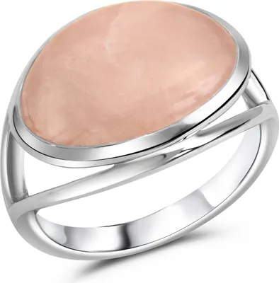 Produktbild von Celesta Silber Ring Silber 925 rhodiniert mit echtem Rosenquarz