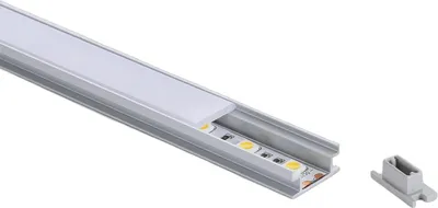 Produktbild von Aluminiumprofil begehbar für LED Streifen bis 10 mm Aluminium 2 m Weiß transluzent