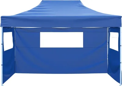 Produktbild von vidaXL Skladací stan s 3 bočnicami 3x4,5 m Modrá