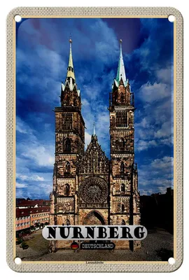 Produktbild von Blechschild Städte Nürnberg Lorenzkirche Architektur 12x18cm Schild