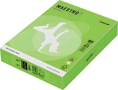 Produktbild von Mondi Maestro Color mittelgrün 80g/m² DIN-A3 - 500 Blatt MG28
