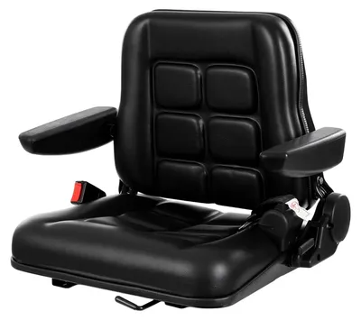 Immagine prodotto di Sedile per impilatore - Sedile per conducente ammortizzato - Schienale regolabile da 35 a 180° - Braccioli regolabili da 0 a 90° - Cintura di sicurezza - Imbottitura ergonomica - Colore: nero