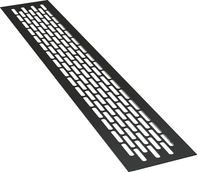Produktbild von 4 x  sossai Aluminium Lüftungsgitter 48 x 8cm in Schwarz Belüftungsgitter Türgitter Stegblech Abluft