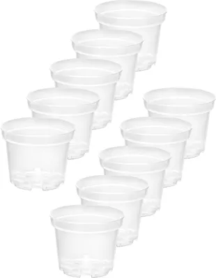 Produktbild von Stilvolle Blumentöpfe rund: Grüne Schönheit für Zuhause GD-0024 (10 Stück - Transparent, 21cm H=16cm)