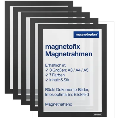 Produktbild von Magnetoplan 1130312, A4, Schwarz, Hochformat/Querformat, 5 Stück(e)