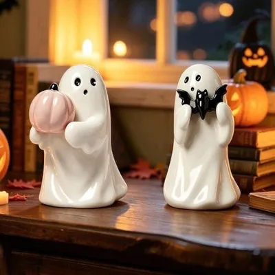 Zdjęcie produktu dla Figurki duchów na halloween żywica dekoracja stół zestaw 2 szt