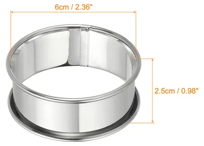 Produktbild von 8 Stš¹ck Edelstahl Tortenringe 6cm Runder Kuchenformmit Spiegelbeschichtungfš¹r die Kš¹che zu Hause Lebensmittel K?seherstellungswerkzeug, Silber