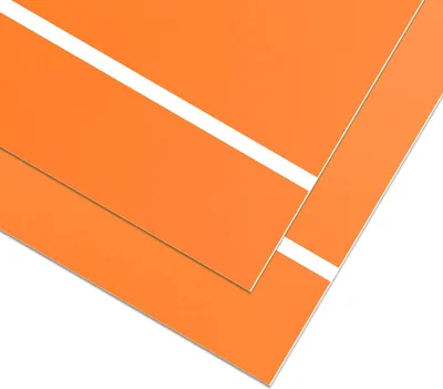 Produktbild von 4er Set 30 x 20 cm individuell gravierbare Schilder für Zuhause, Büro und Gewerbe - Orange Frontplatte mit weißem Gravurdruck