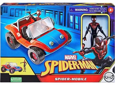 Image de Spiderman : voiture spider-mobile + miles morales - figurine articulée - véhicule - spider-man - hasbro - f56220