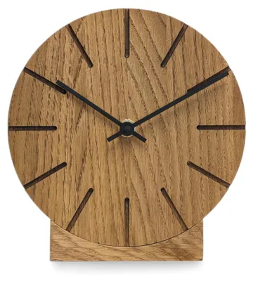 Analoge Holz-Wanduhr, braun, 17 cm, für Wohnzimmer & Büro