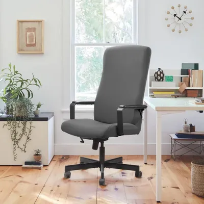 Produktbild von Bürostuhlbezug Grau L Waschbar Elastisch Polyester
