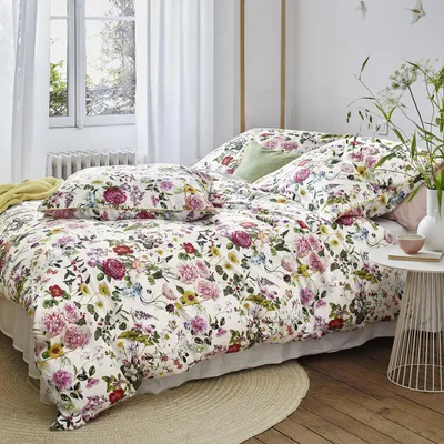 Produktbild von Irisette Mako-Satin Bettwäsche Glamour Mariestad weiß 135x200 cm + 80x80 cm