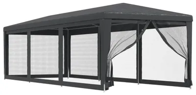 Image de vidaXL Tente de réception avec 8 parois latérales en maille Anthracite 3x9 m HDPE