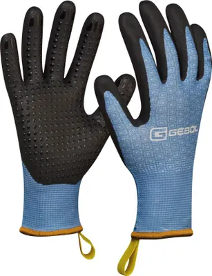 Produktbild von Allium Mini-Me Gartenhandschuh recycelt Gr. 4/XXXS blau/schwarz atmungsaktiv