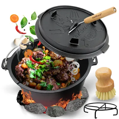 Produktbild von Dutch Oven I eingebrannter Feuertopf aus Gusseisen
