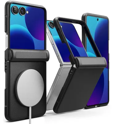 Obrázok produktu pre Puzdro na mobil Galaxy Z Flip8, značka Ringke, model Onyx Flap Magnetic s technológiou MagSafe, čierna farba