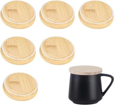 Produktbild von Famanu Glasdeckel 6 Stück - Staubdicht und luftdicht mit Silikonring - Wiederverwendbare Lebensmittelabdeckungen (8,2 x 1,7 cm)