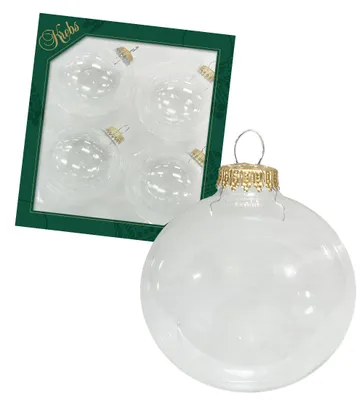Produktbild von Krebs Glas Lauscha Uni Kugeln Kristall (Goldsplint) - Einfarbige Kugeln zum Anhängen - 4 Stück - 8cm - 78001
