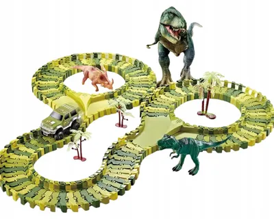 Obrázek produktu pro Dinosauři Závodní dráha Set Překážkový park Auta Figurky Bloky 120El