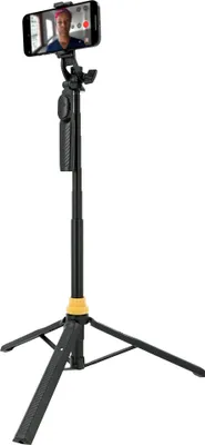 Produktbild von Selfie-Stick-Stativ mit Bluetooth-Fernbedienung & Handyhalterung – ausziehbar bis 170 cm