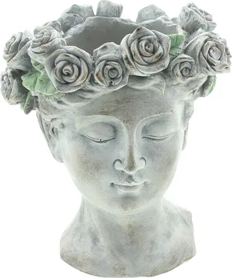 Produktbild von FRANK FLECHTWAREN Pflanzer Rosenmädchen, Kunststoff zum Bepflanzen mit Folie ausschlagen Maße: Ø 15 x 18 cm