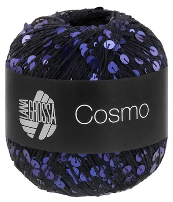 Produktbild von Lana Grossa COSMO 100 g Beilaufgarn aus Baumwolle mit Pailletten 260 m Farbe 019 - Nachtblau