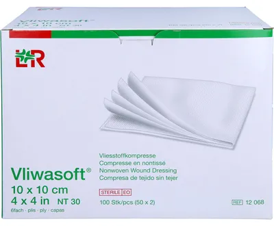 Produktbild von Vliwasoft Vlieskompresse 10x10cm, 50X2 St KOM